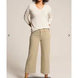 J.Jill High Rise Trapunto Stitched Wide Leg Jeans